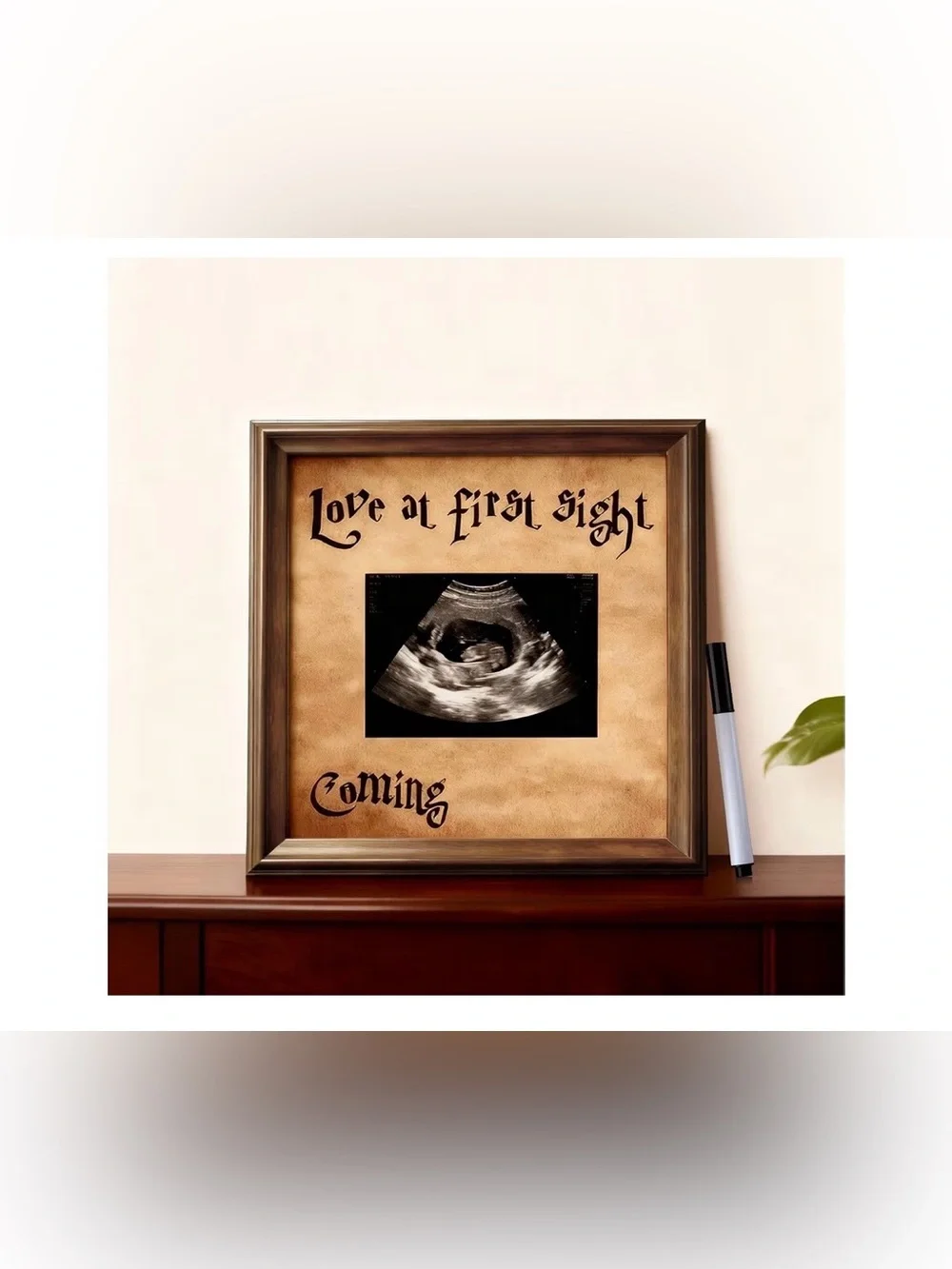 Baby Sonogram Photo Frame Love at First Sight Magical Theme 4”x3”